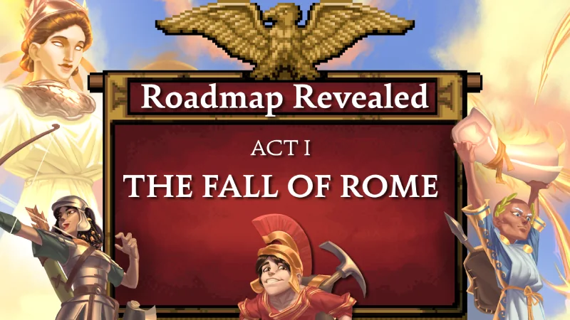 Gráfico oficial de Romestead que muestra Act I: The Fall of Rome